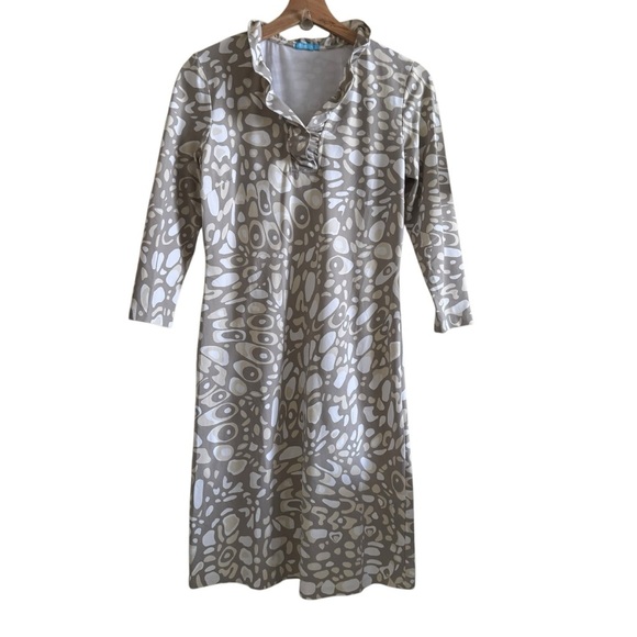 J. McLaughlin Sophia Stretch Midi Stone Print Dress Sz S - Picture 3 of 7